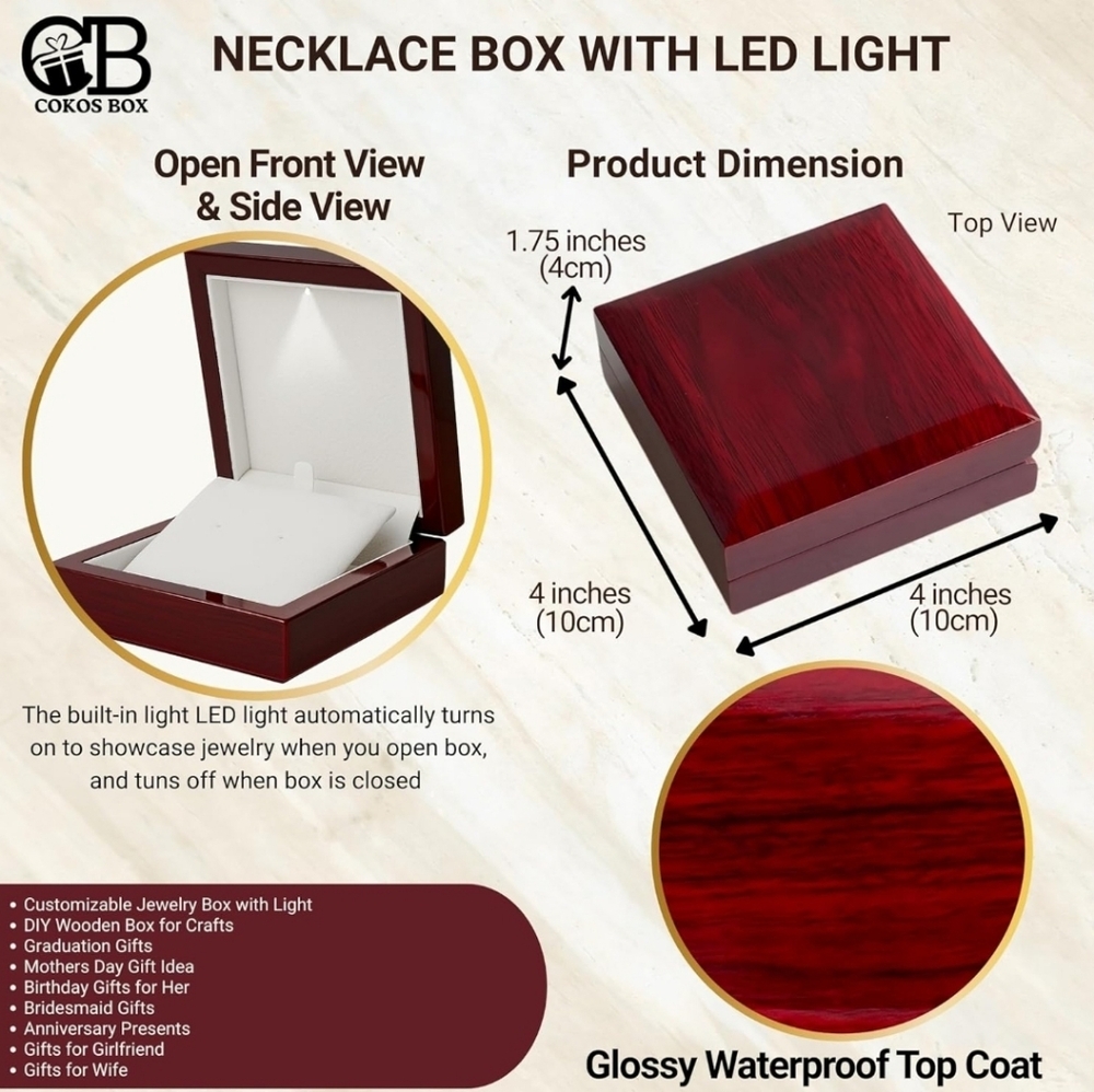 Jewelry Box with LED Light BN In Box - Picture 2 of 6